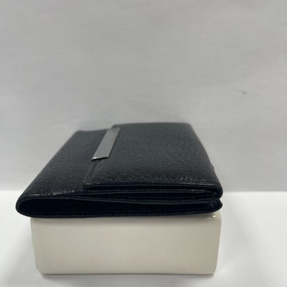 Gucci Black Leather Compact Wallet w/ Silver-tone Hardware - Preowned - Picture 4 of 14